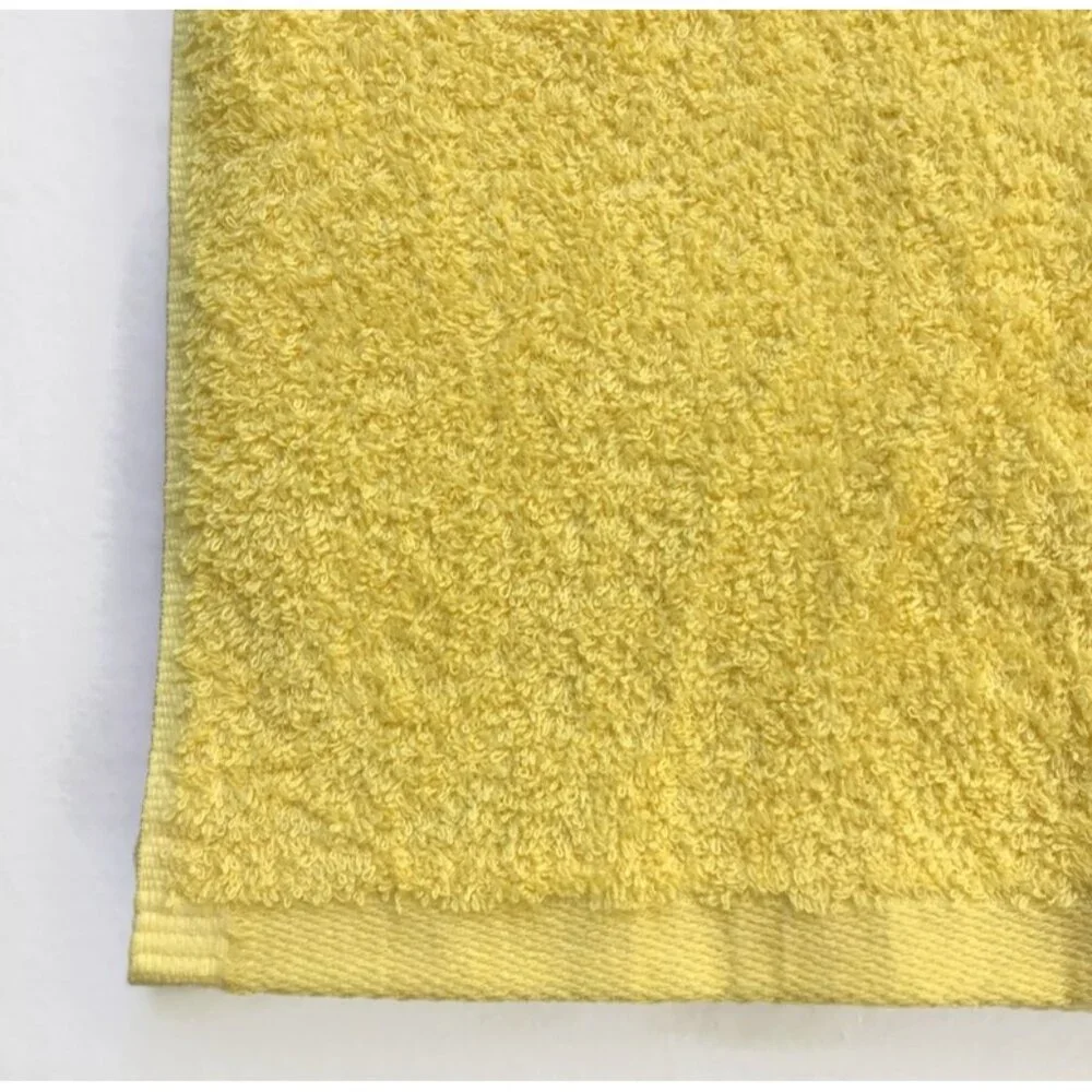 Vintage Honeybee & Flower Embroidered Towel Set 2 Pc Washcloth & Bath Yellow Bee